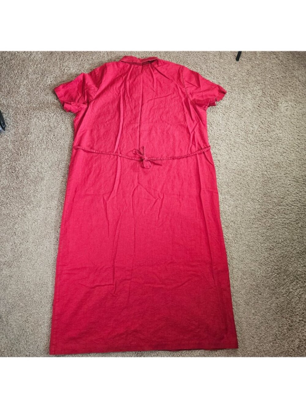 Casual Corner Annex Shirt Dress Womens 22W Red Button Front Linen Blend Y2K - Picture 5 of 13